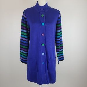 Bob Mackie Wearable Art Long Knit Cardigan Sweater